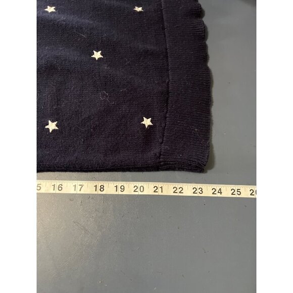 Talbots1X Navy Sleeveless Sweater Tank Top  White Star Embroidery Beach Coastal - Picture 5 of 8